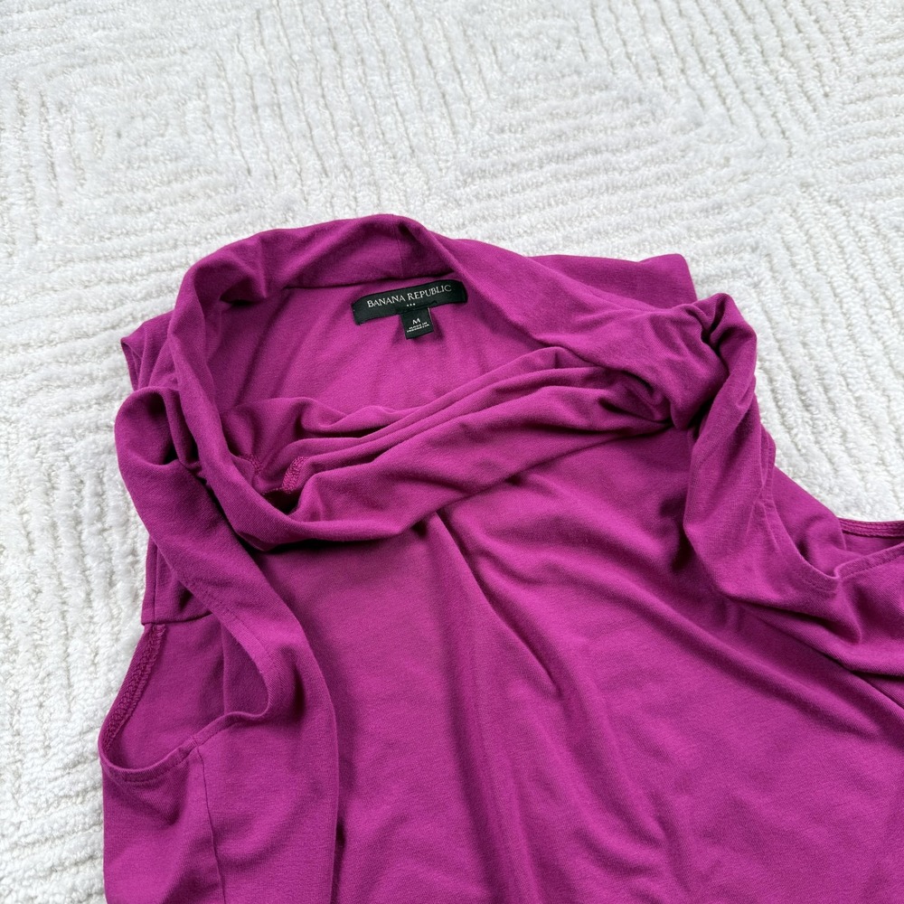 Banana Republic Blouse Women M Purple Work Office Casual Night Out Layer Capsule - Picture 7 of 8